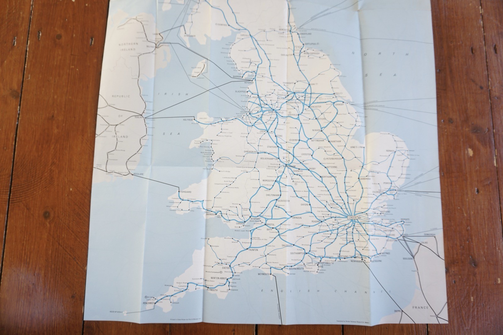Jan 1970 British Rail Passenger Network Railway Map London Midland Region