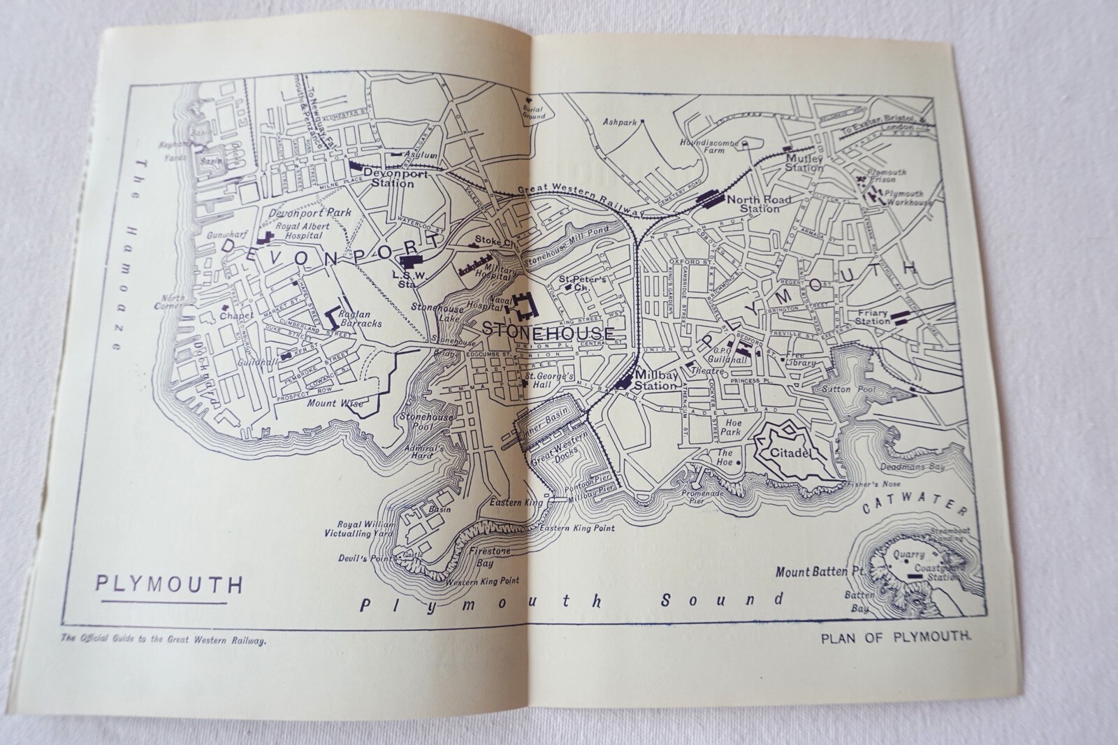 1912 GWR Plymouth Original Railway Map