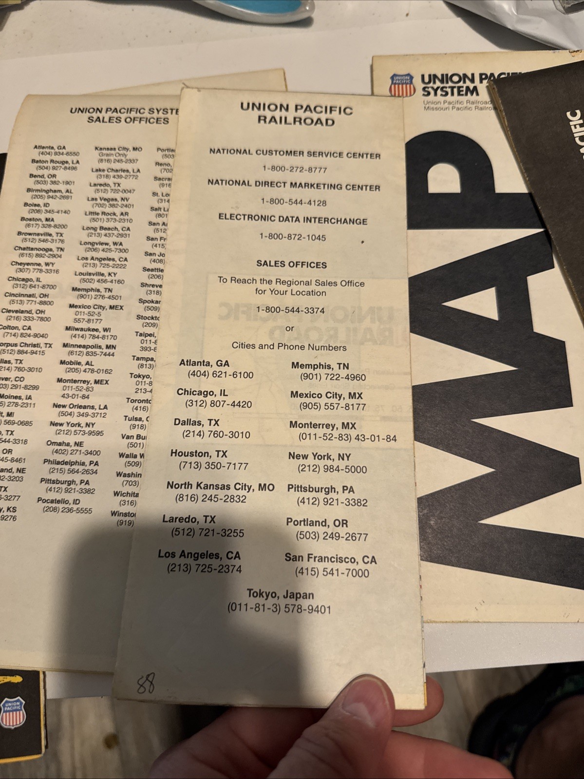 Union Pacific Missouri Pacific western Pacific map lot 8 Maps Railroad Train