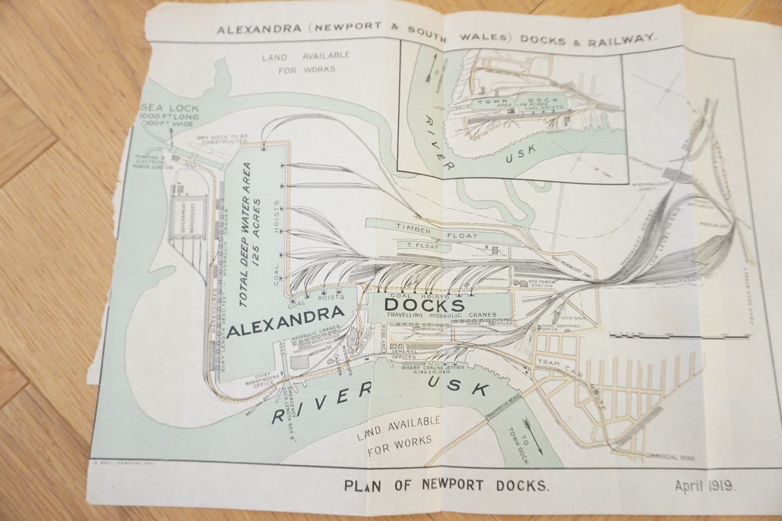 1919 GWR Newport Docks Railway Map