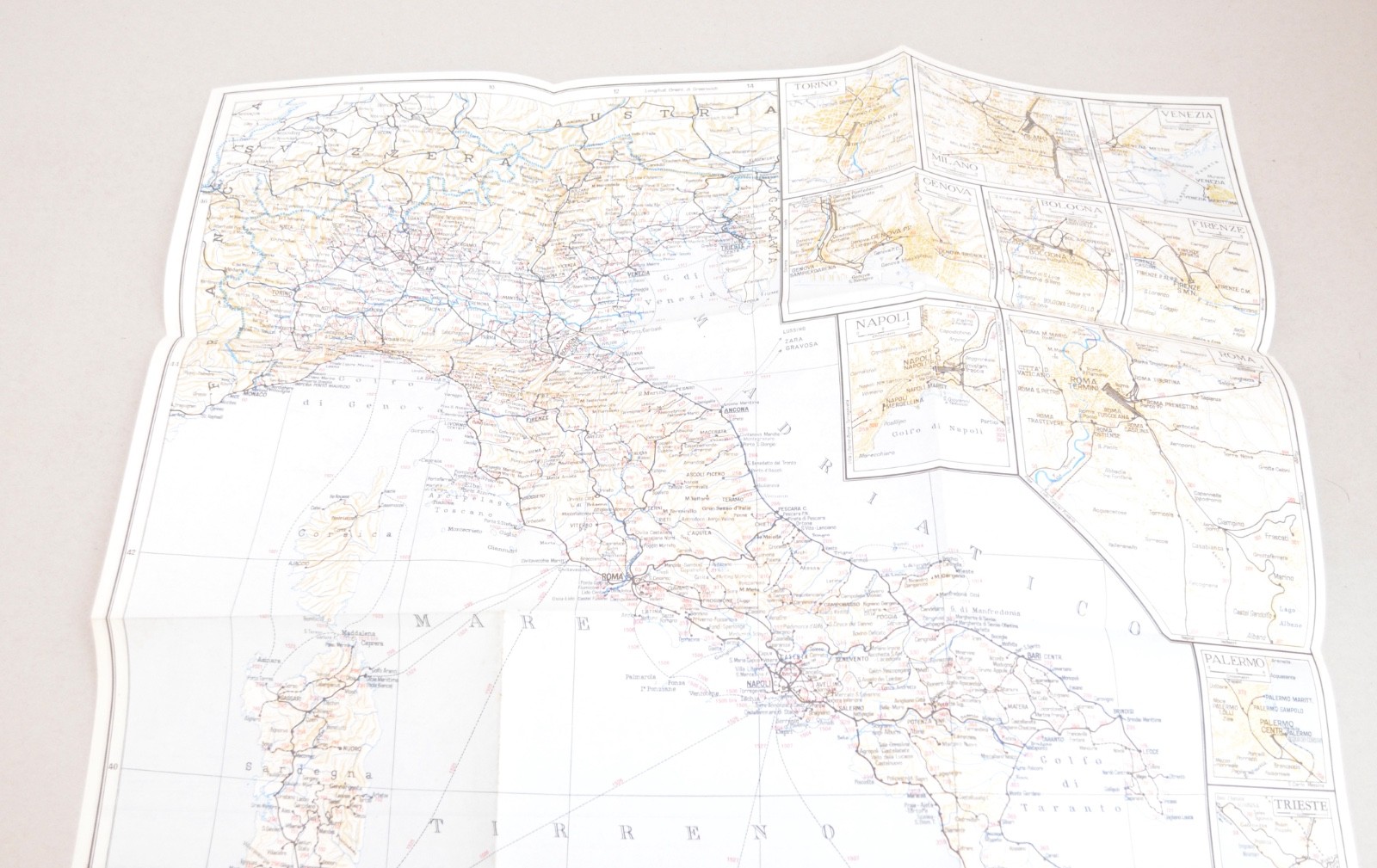 Railway Map Italy Carta Ferroviara D’Italia 31 May 1970