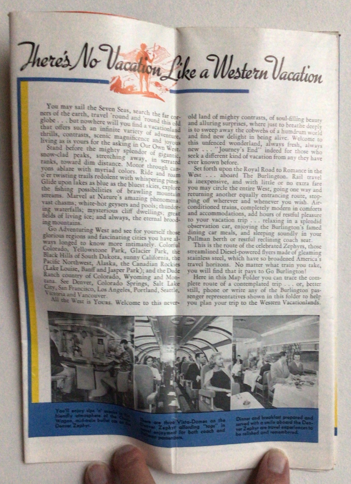 1960 Jan Burlington Route United States Map & Vacation Guide Way Of Zephyrs