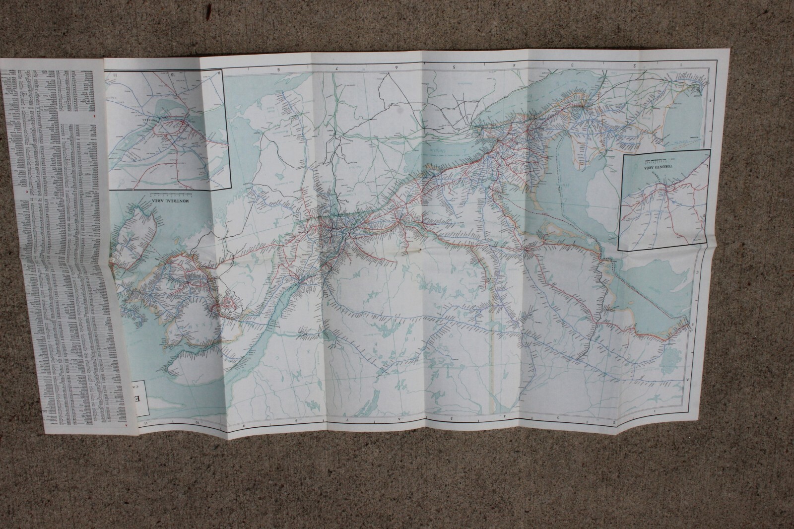 Railroad Map of Eastern Canada by Canadian Freight Association