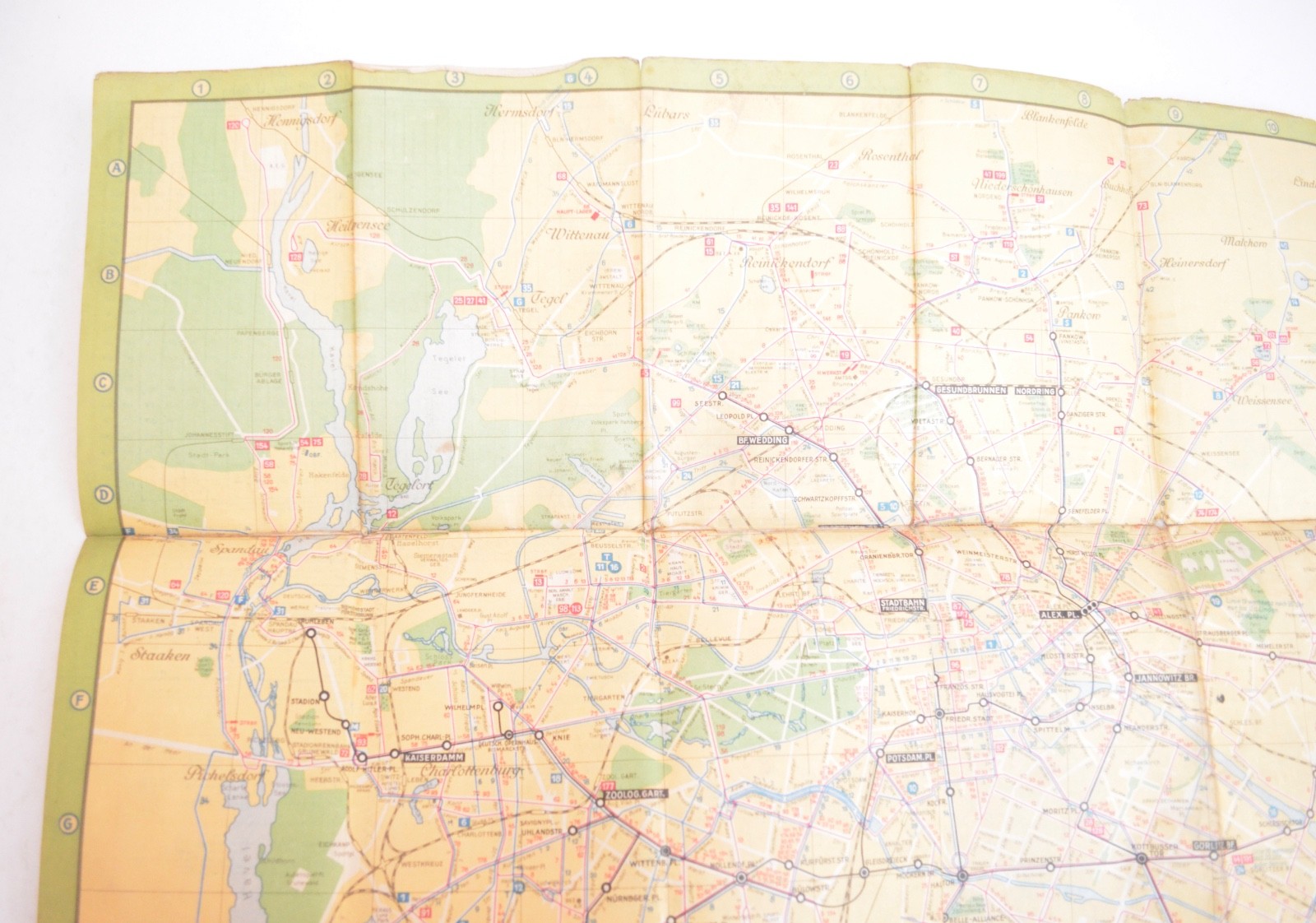 Railway Transport Map Germany Berlin Strassenbhan Omnibus UBahn 1934