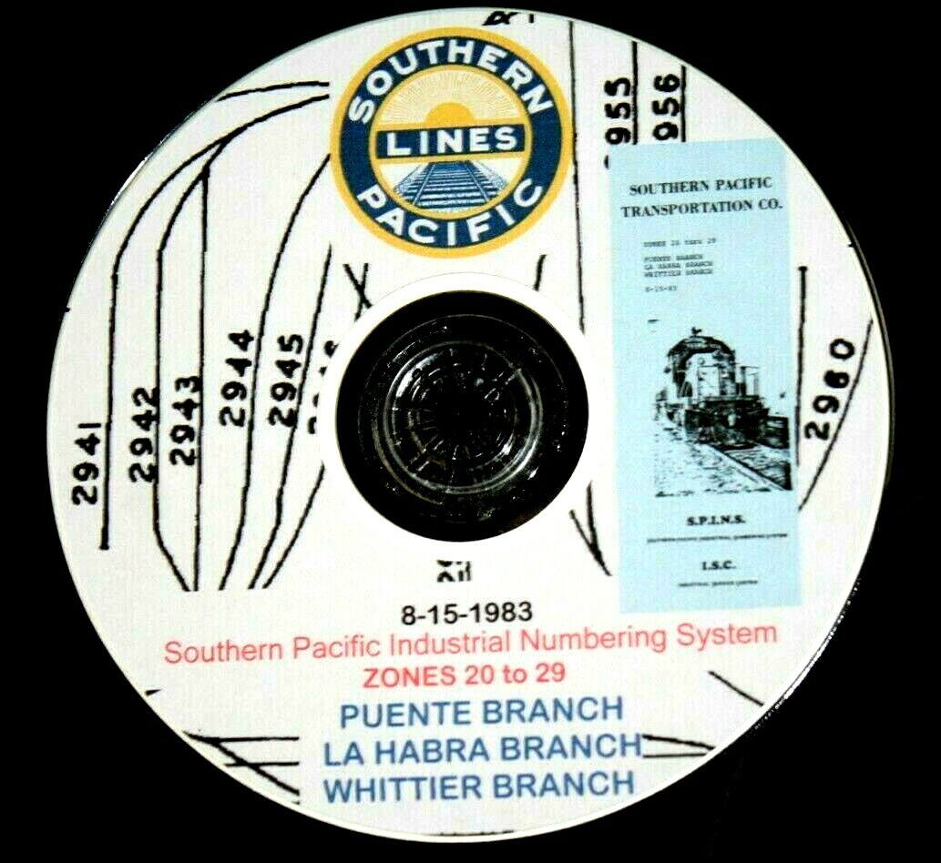 Southern Pacific RR 1983 Punte-LaHabra-Whittier Branches SPINS PDF pages on DVD