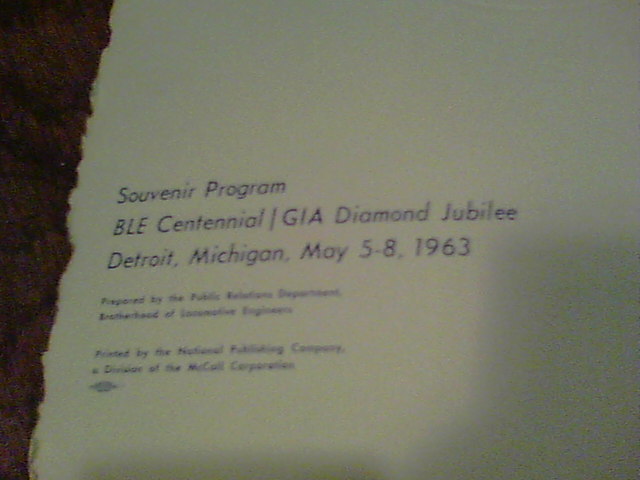 A Century of Service souvenir program BLE Centennial/ GIA Diamond Jubilee 1963