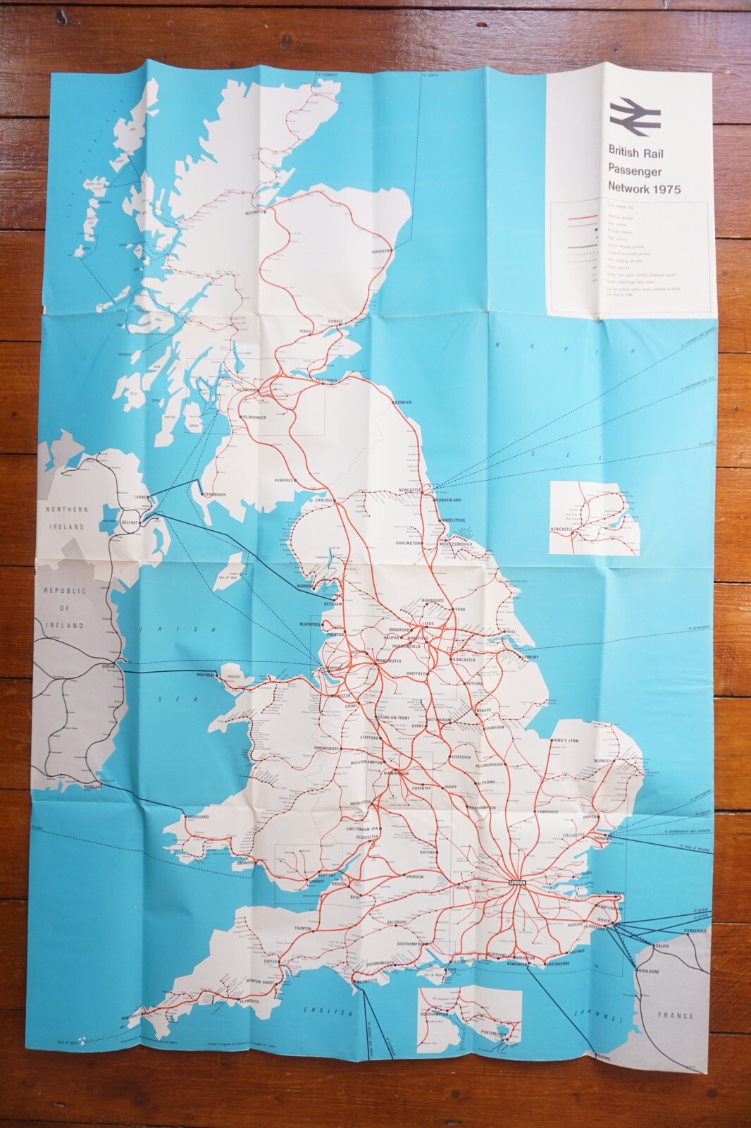 1975 British Rail Passenger Network Railway Map