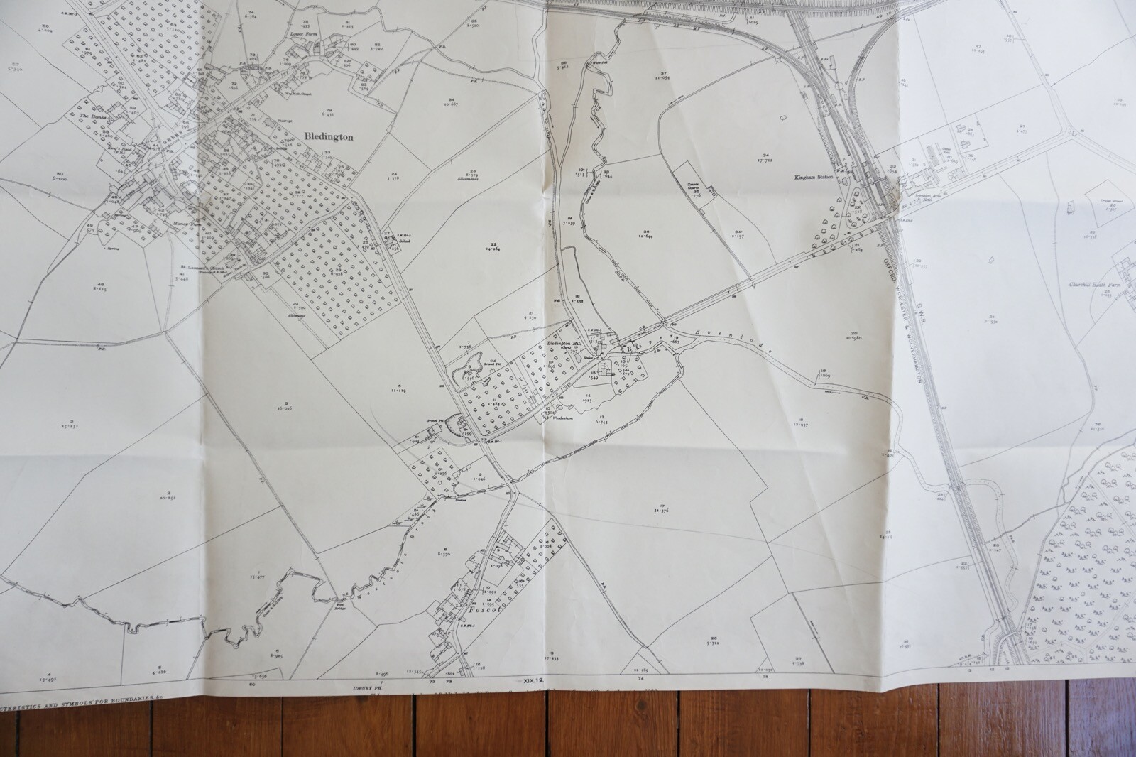 1922 Kingham GWR Chipping Norton Gloucester Railway OS Railway Map