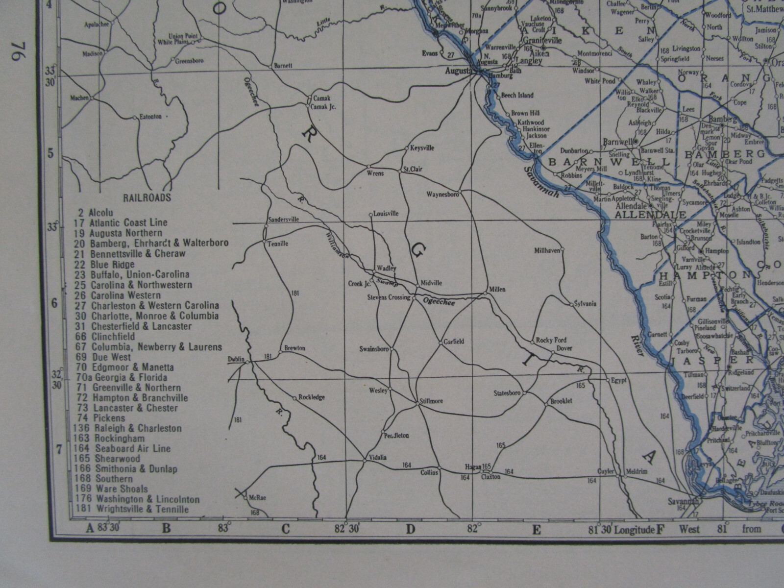 PA SC 1931 PENNSYLVANIA State RAILROAD Map or SOUTH CAROLINA Map