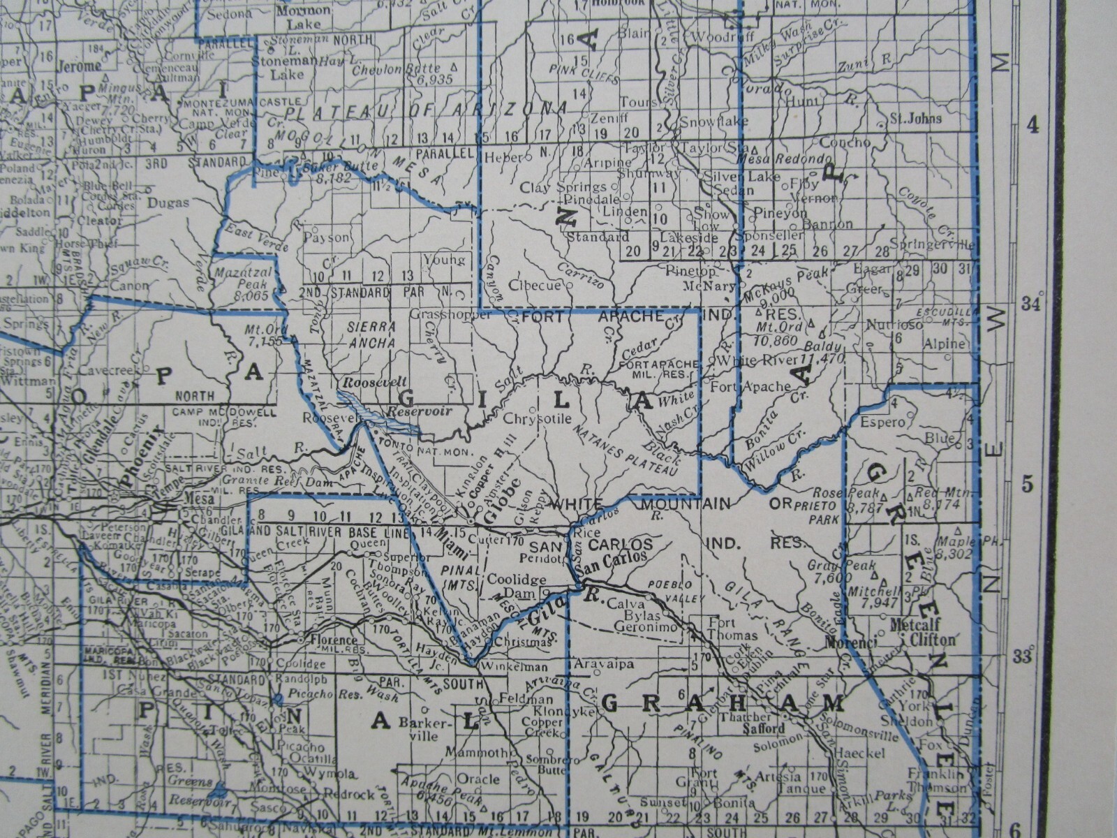 AZ AL GREAT DEPRESSION era 1931 ARIZONA RAILROAD Map NACOZARI RR or ALABAMA