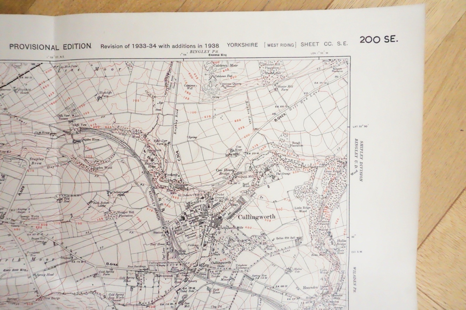 1938 Browmoor Naworth Blackmoor Yorkshire LNER Railway OS Linen Map Ref 84**