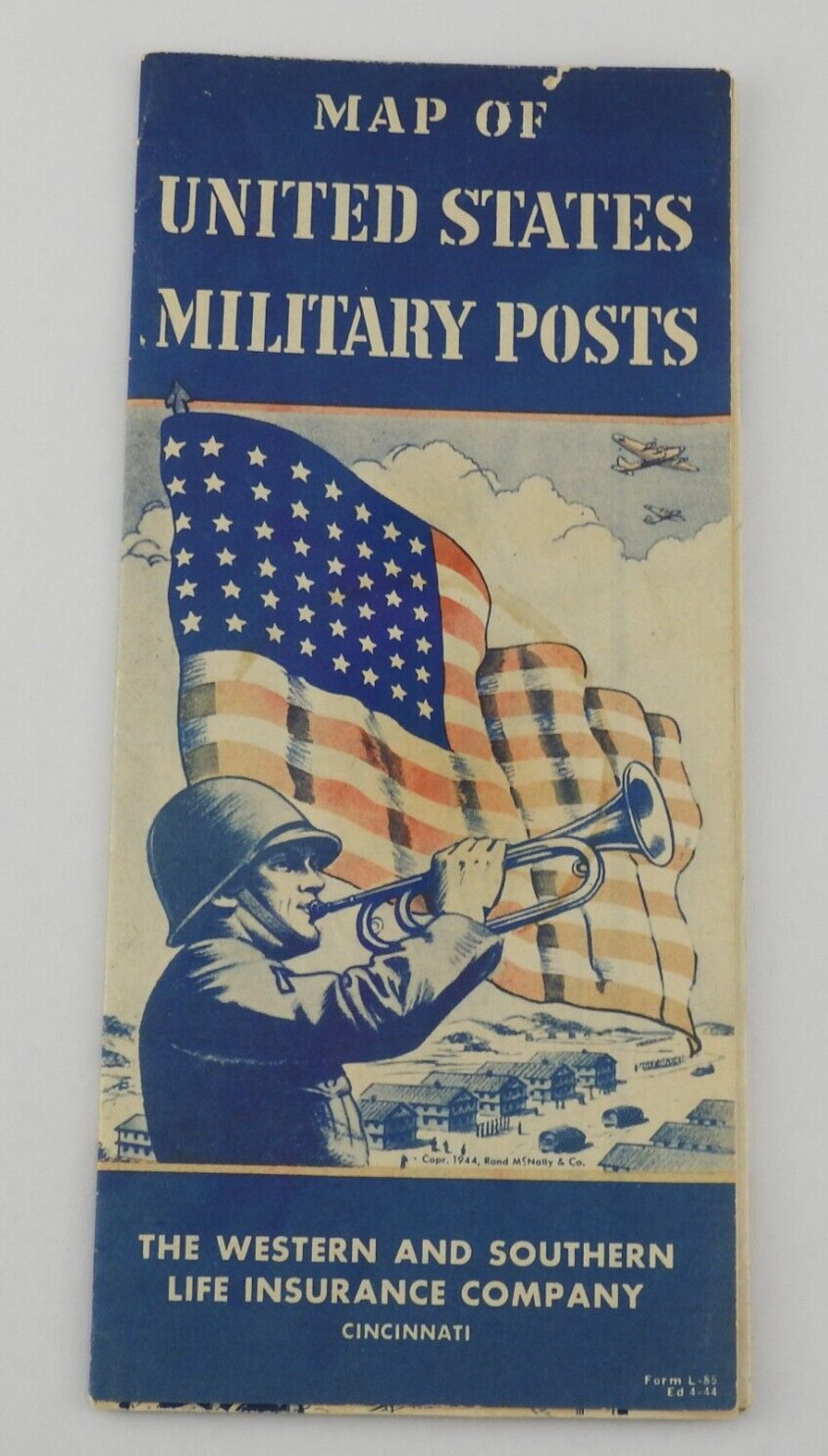 Vintage US Military Map Posts Camps Stations Randy McNally Illustrated Graphics