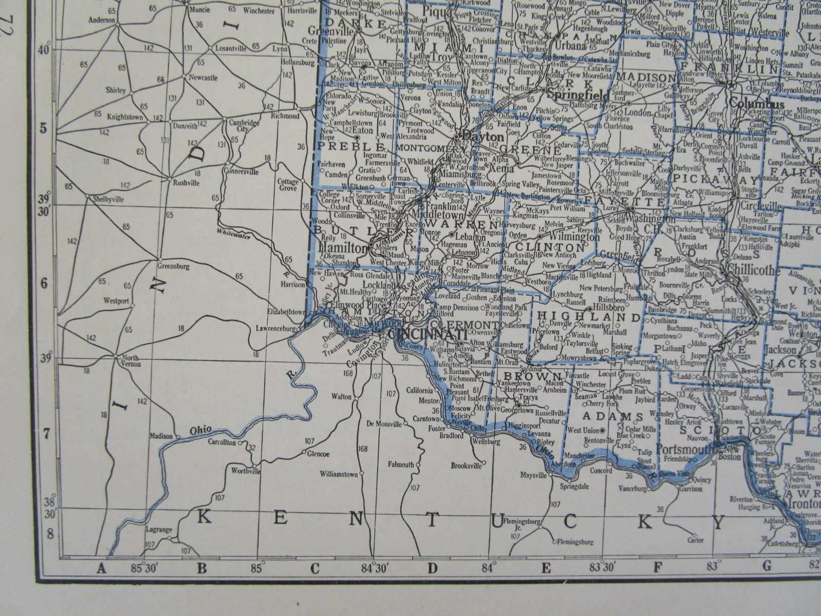 ND OH GREAT DEPRESSION ERA 1931 NORTH DAKOTA RAILROAD Map. C&NW SOO NP ~or~ OHIO
