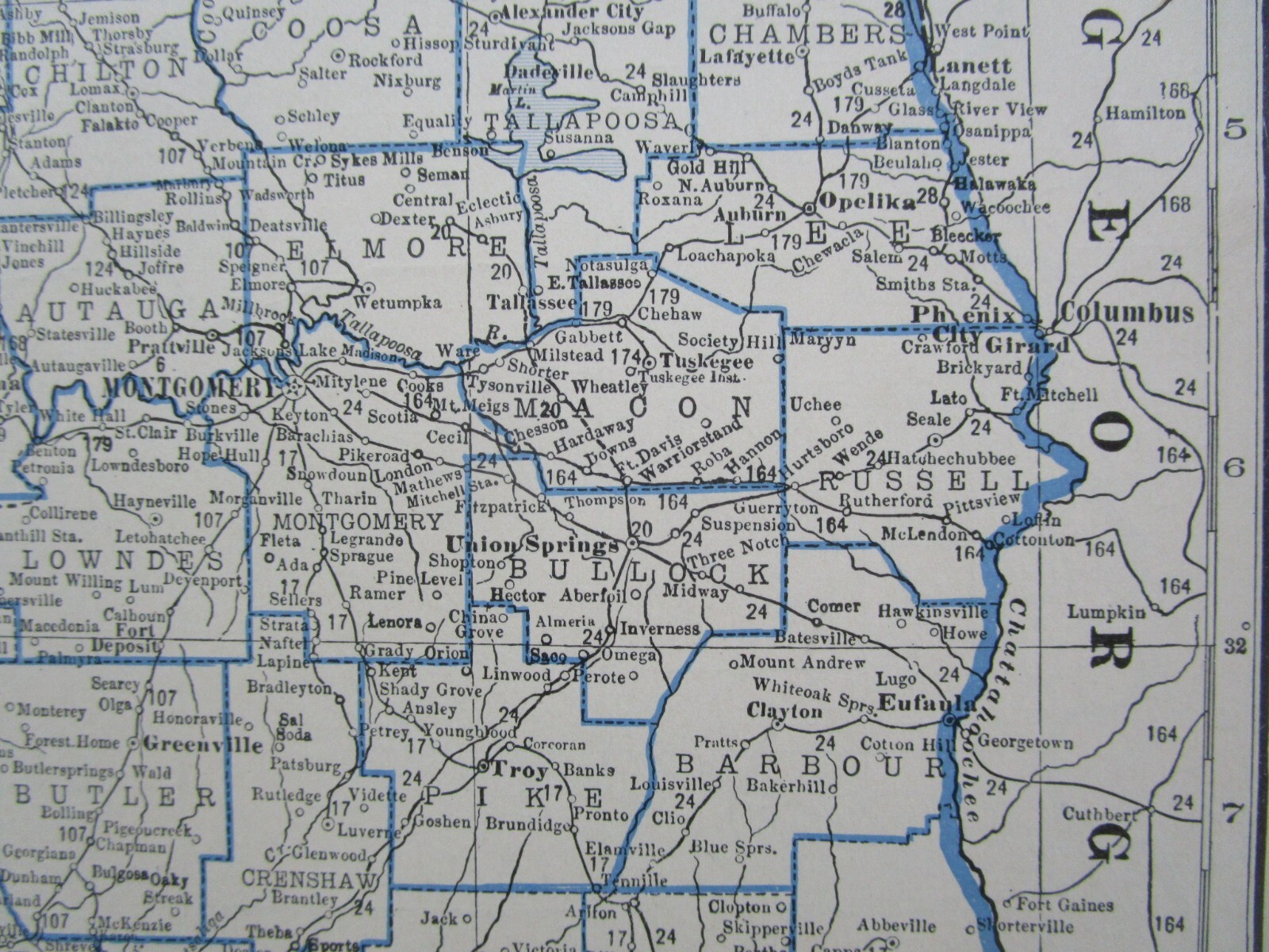 AZ AL GREAT DEPRESSION era 1931 ARIZONA RAILROAD Map NACOZARI RR or ALABAMA
