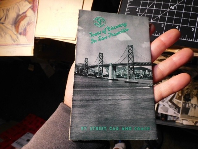 1950 MINI MUNICIPAL RAILWAY MAP OF LINES & ROUTES IN SAN FRANCISCO