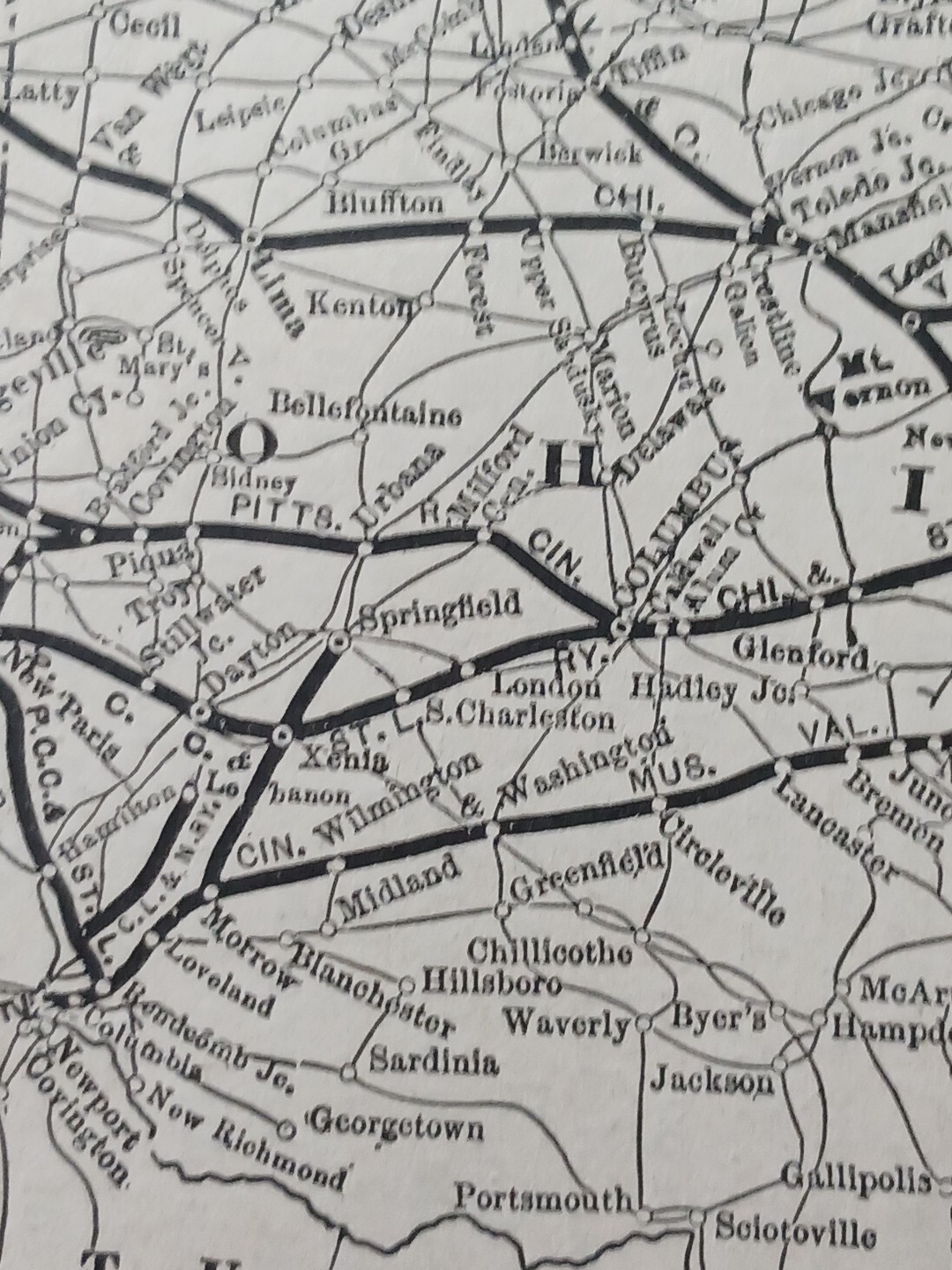 1897 Train Route Map PENNSYLVANIA RAILROAD Lines West Of Pittsburgh & Erie