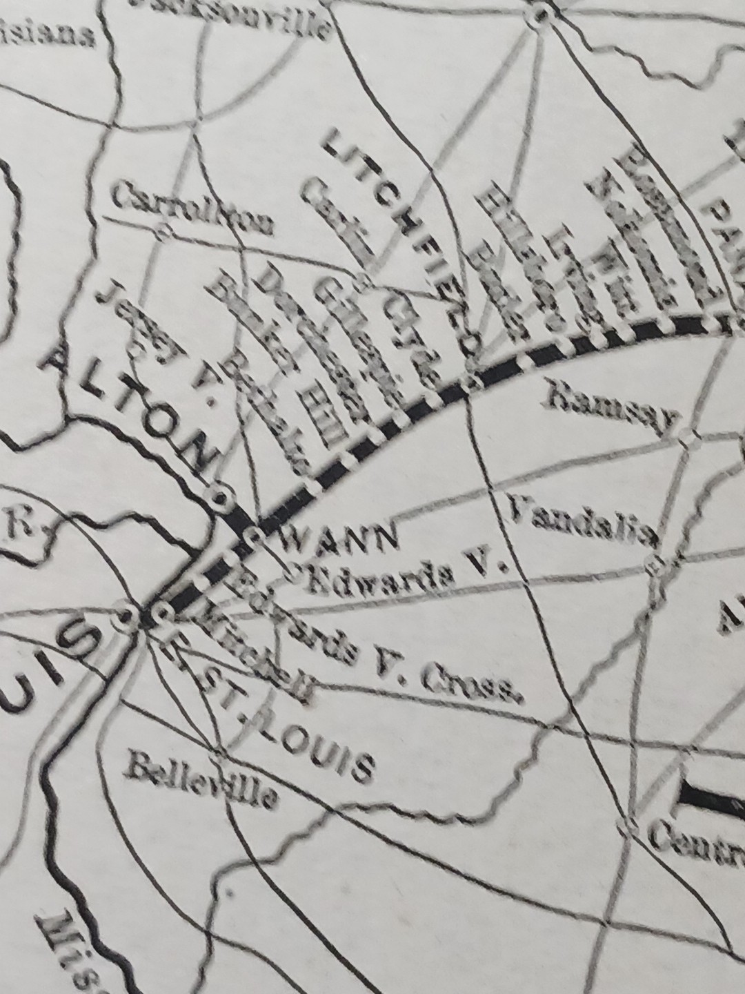 1892 Antique Railroad Map CLEVELAND CINCINNATI CHICAGO & ST LOUIS RAILWAY Routes