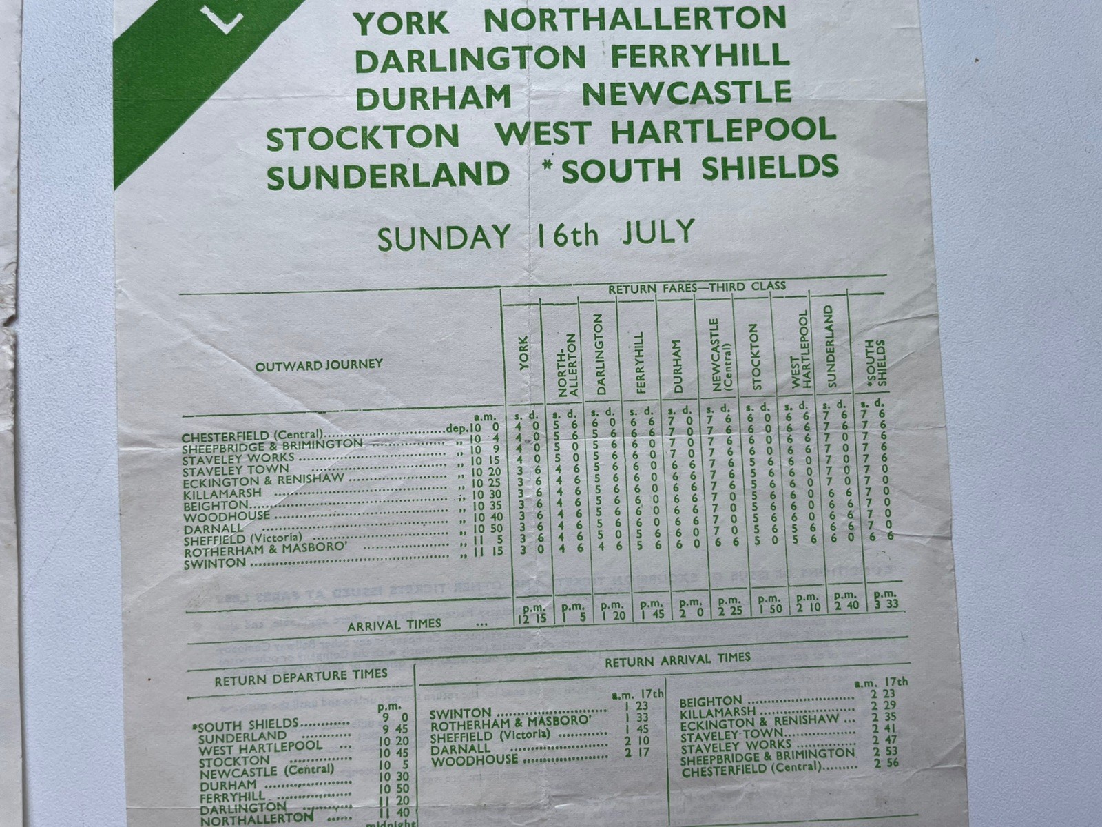 2 x 1930s LNER train timetables for York, Durham, Newcastle, Sunderland