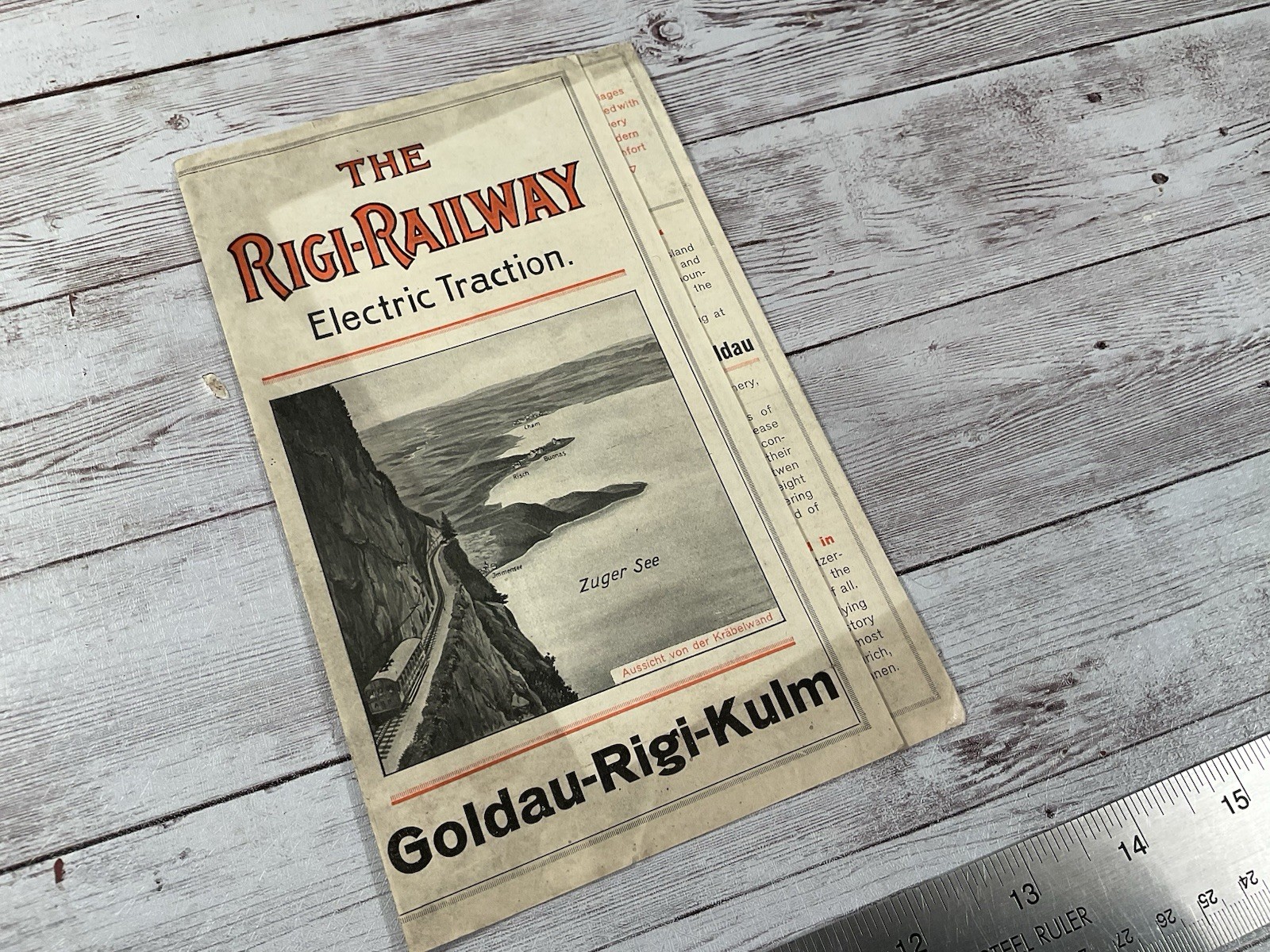 1913 SWITZERLAND RIGI RAILWAY ELECTRIC TRACTION MAP AND TIMETABLE
