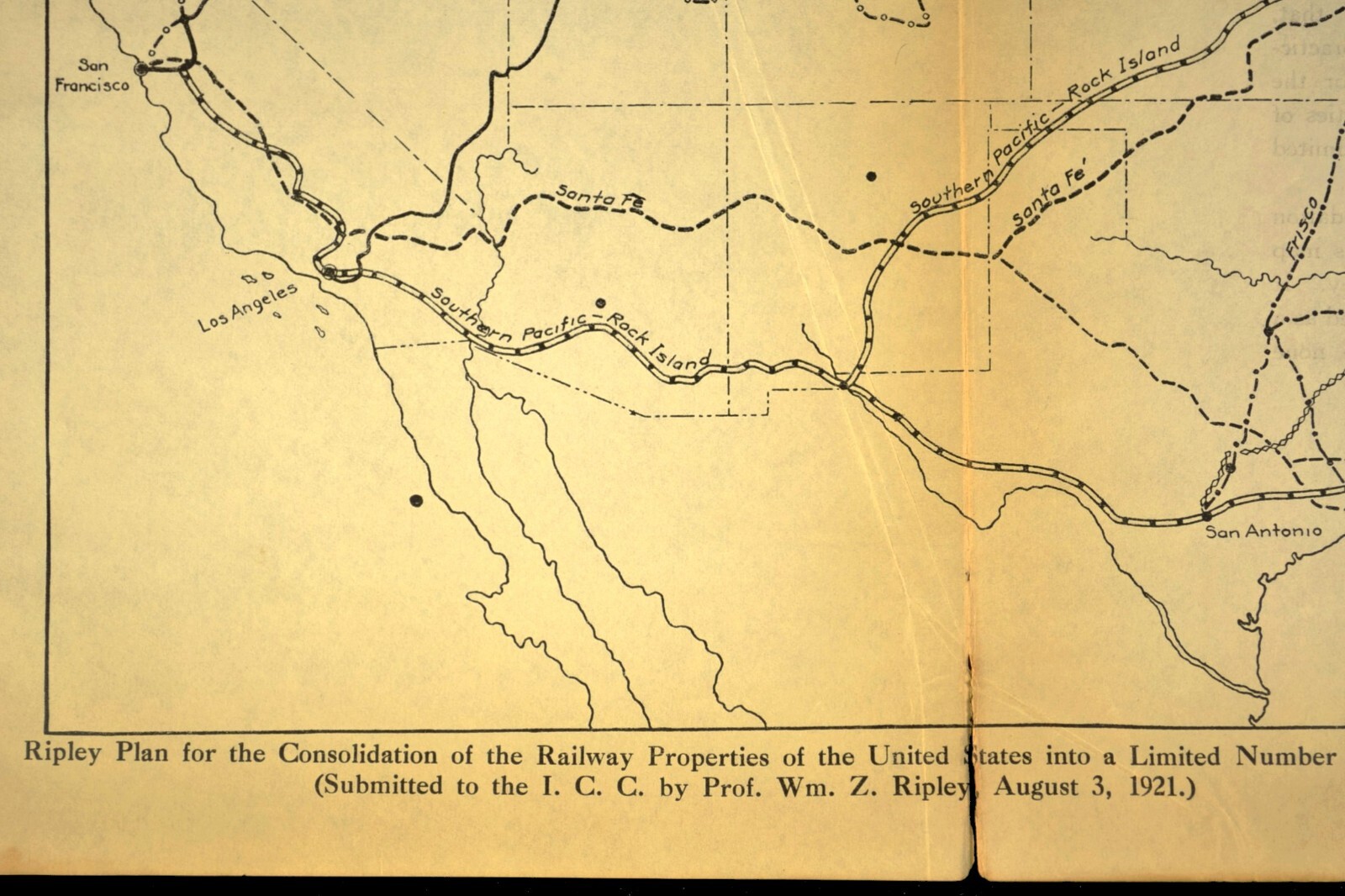 Antique Railroad Map Proposed Consolidated RR Merger Plan Ripley RARE Original