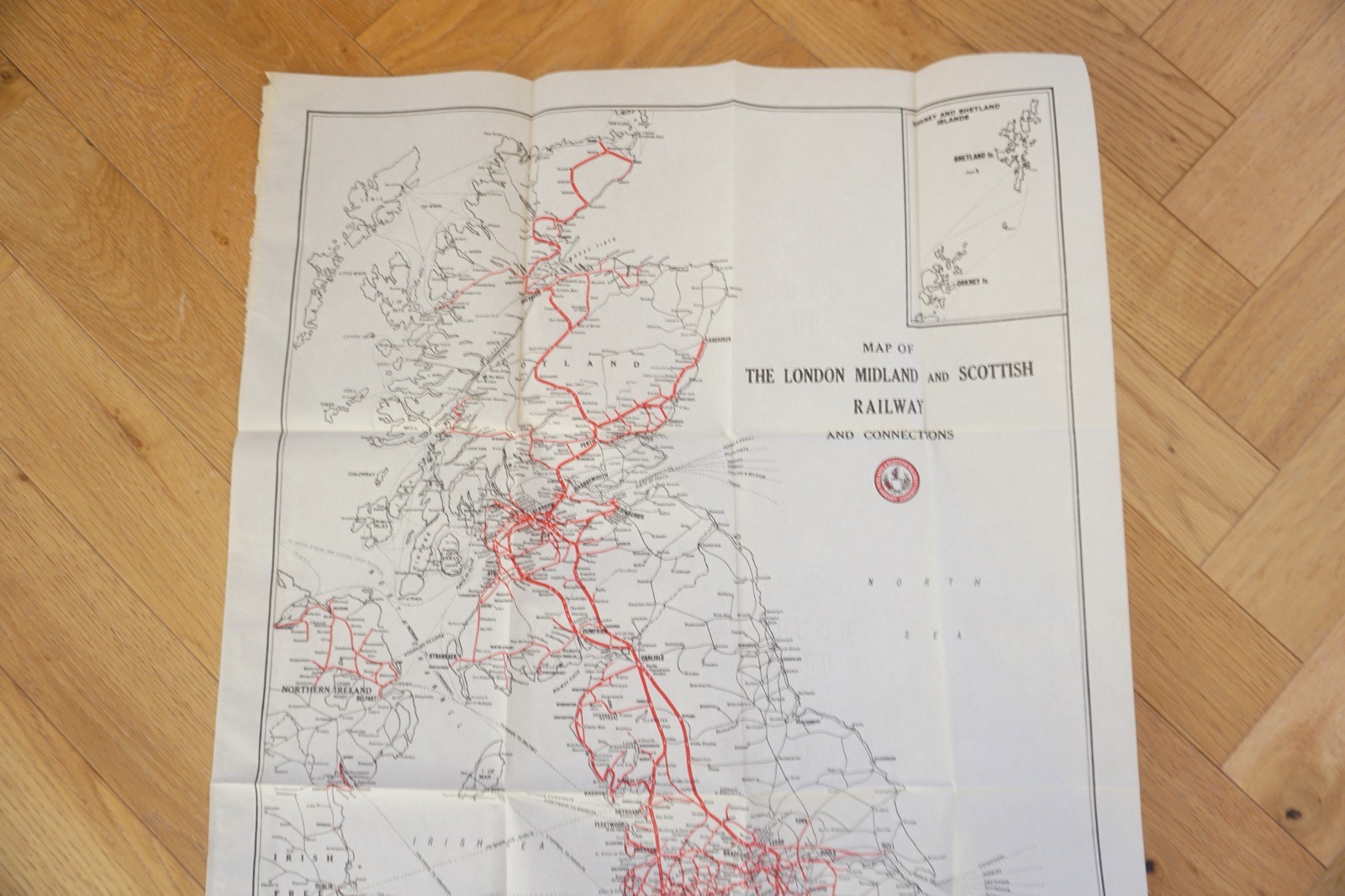 1932 LMS Large Railway Map