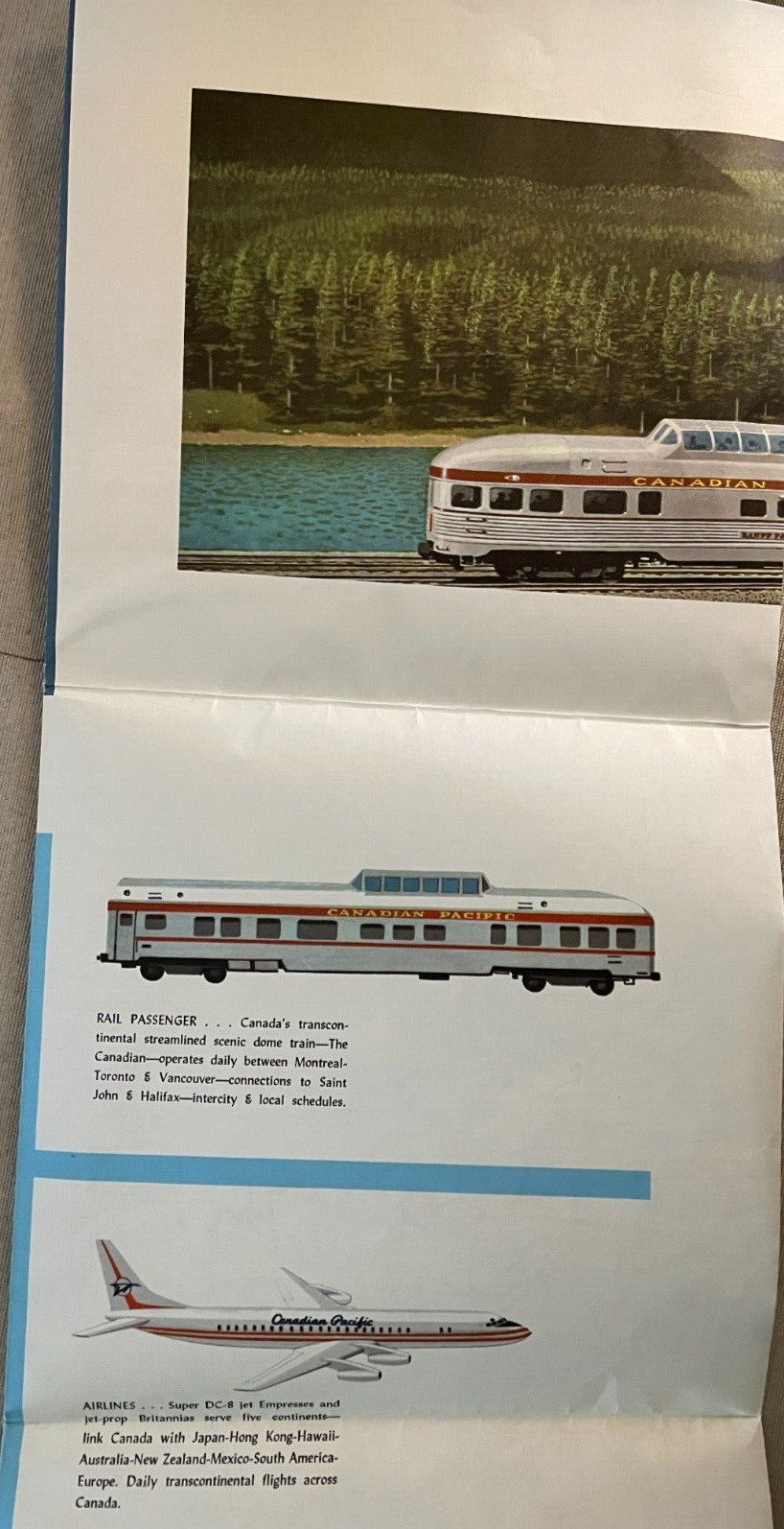 CANADIAN PACIFIC ALL SERVICES MAP, 1962 RAILWAYS, AIRLINES. VG.
