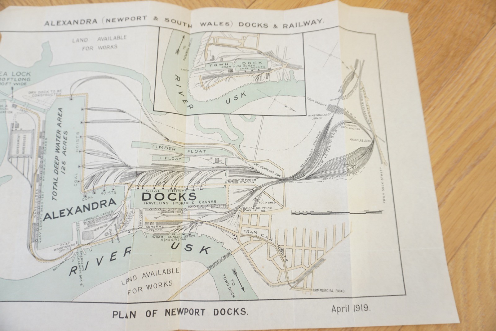 1919 GWR Newport Docks Railway Map