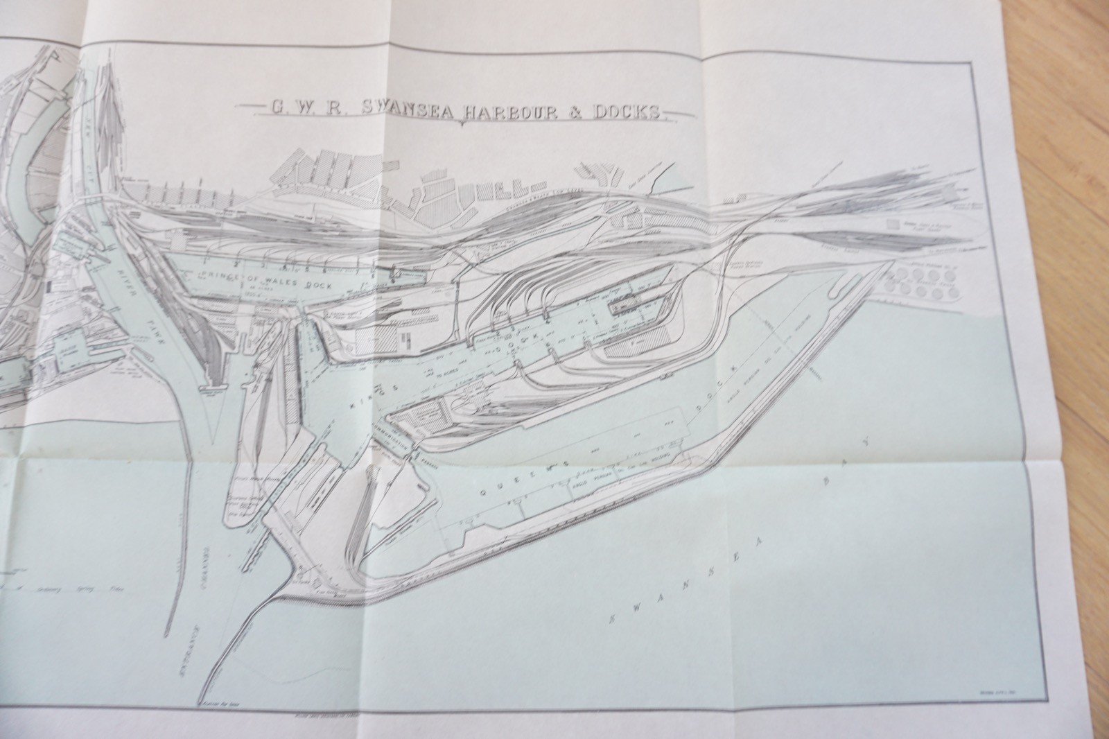 1932 GWR Swansea Harbour & Docks Railway Map