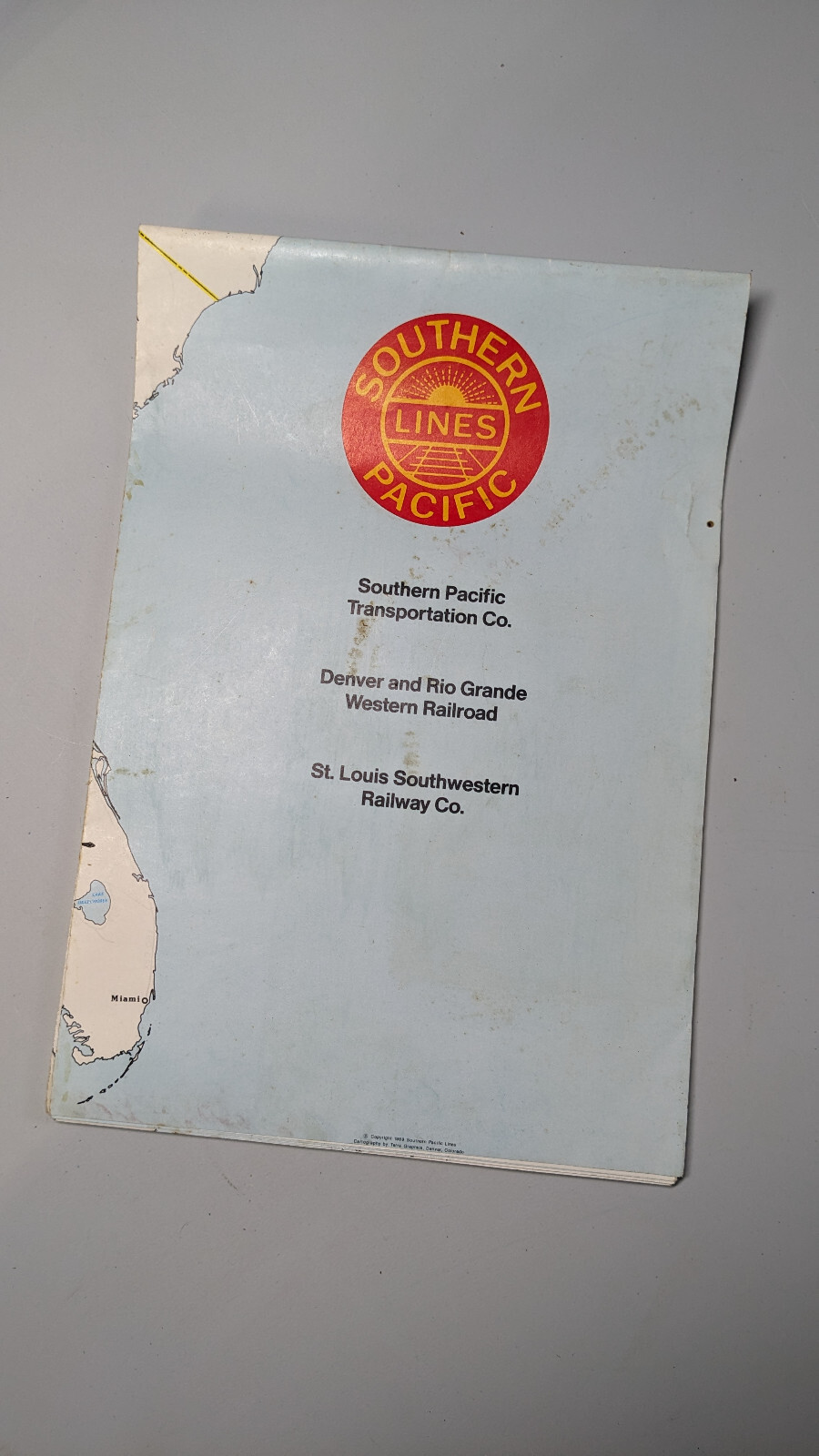 1989 Terra Grapics Southern Pacific Denver Rio Grande St Louis Railway Map