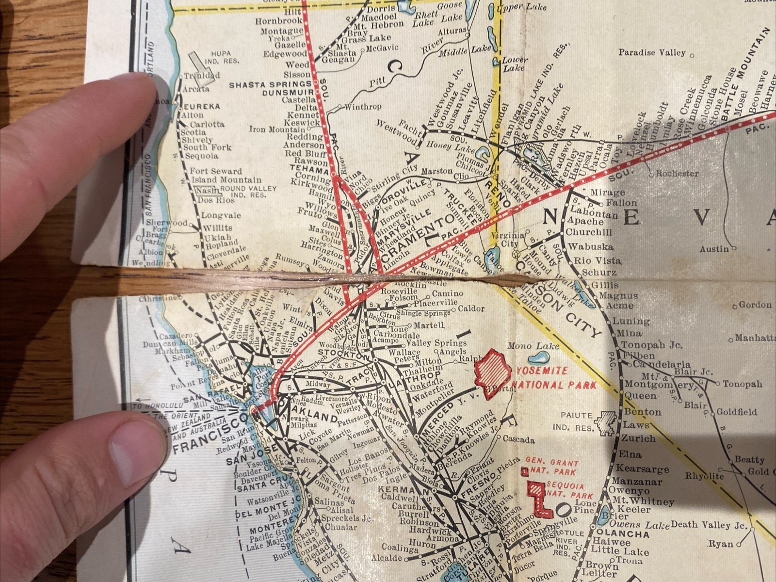 Vintage Union Pacific System Overland Route Railroad Train Map United States