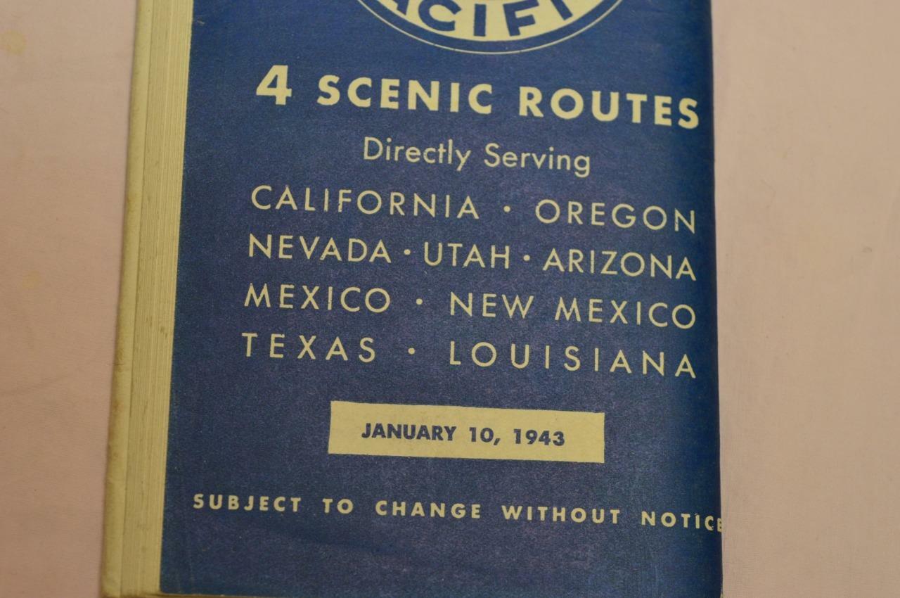 1943 SOUTHERN PACIFIC RAILROAD MAP LOUISIANA TEXAS NEW MEXICO MEXICO ARIZONA