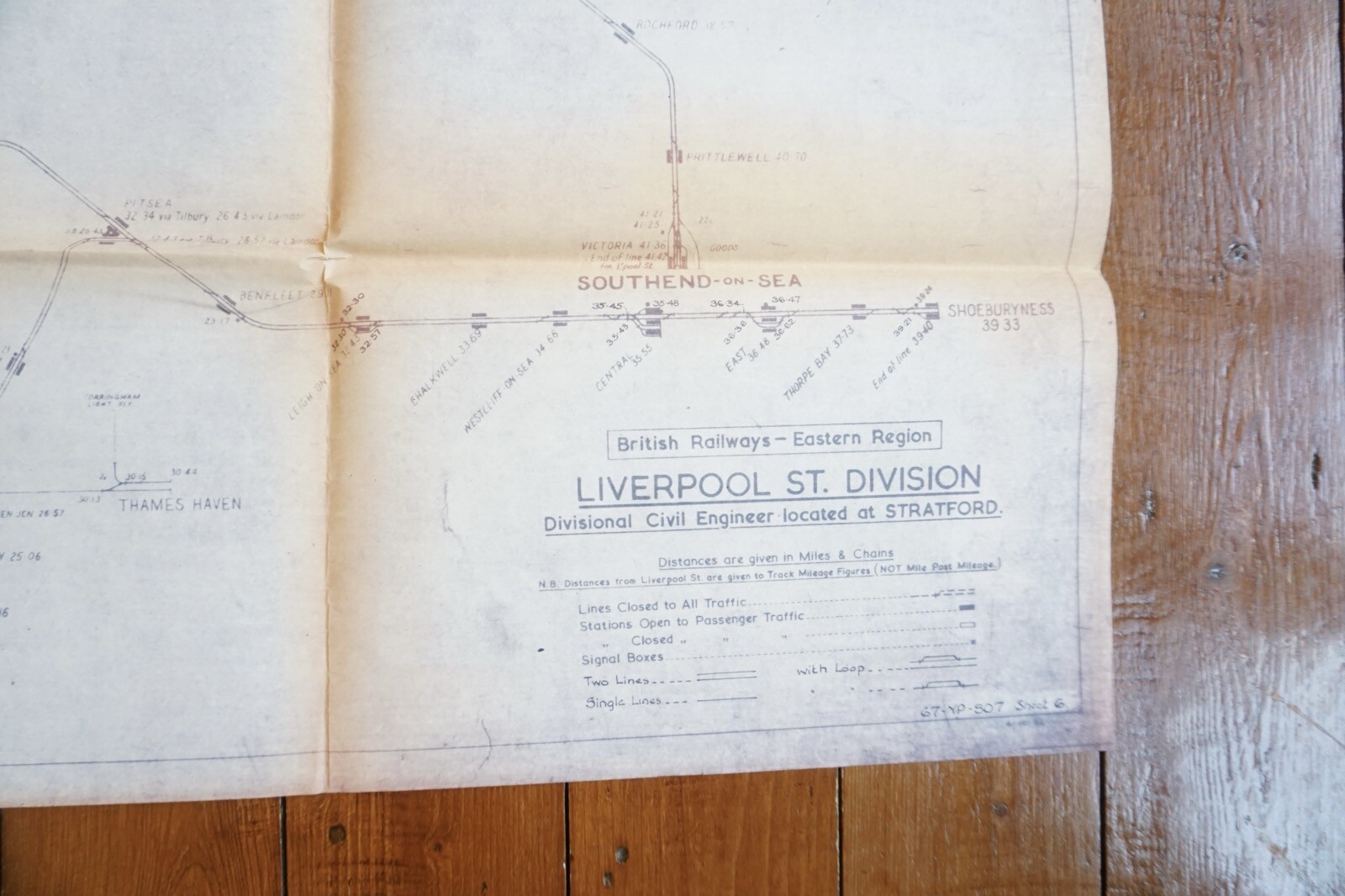 1966 British Rail Eastern Region Liverpool Street Division Railway Track Map