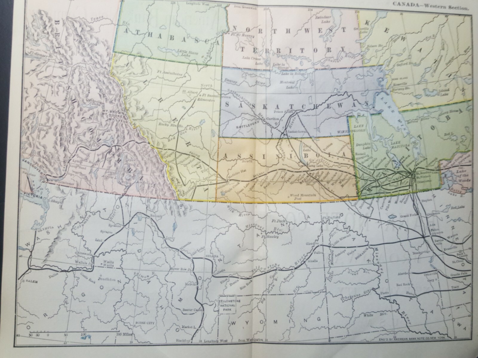 Original 1894 railroad map set Eastern & Western Canada train route line station