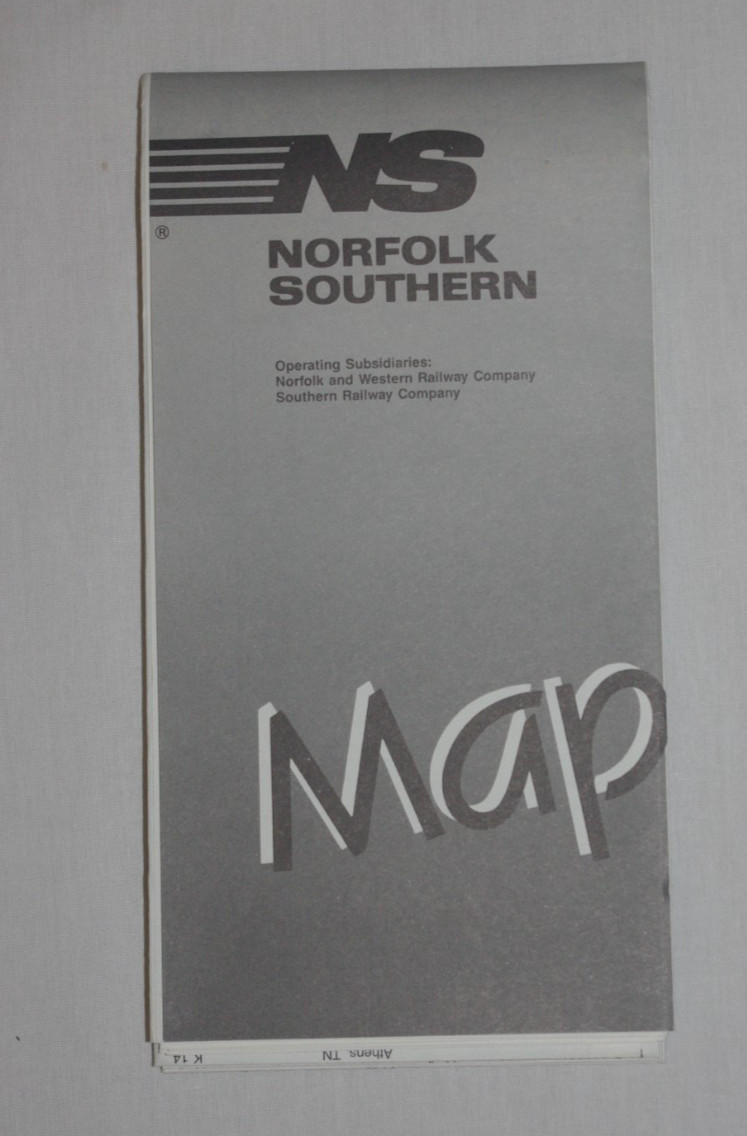 Color Norfolk Southern NS System Map 1985 Operating Subsidieries