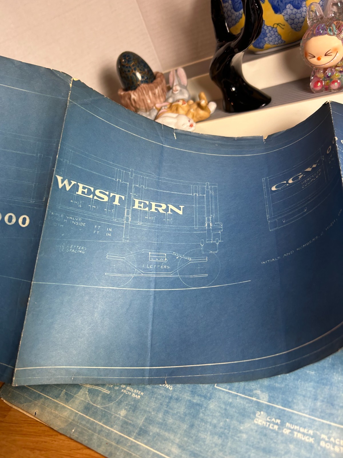 CHICAGO GREAT WESTERN RAILROAD LOCOMOTIVE LETTERING ORIG 1910 BLUEPRINT DATA