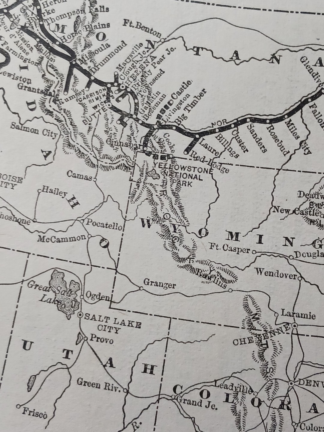 1892 Antique Railway Map NORTHERN PACIFIC RAILROAD all Train Lines Routes Depots