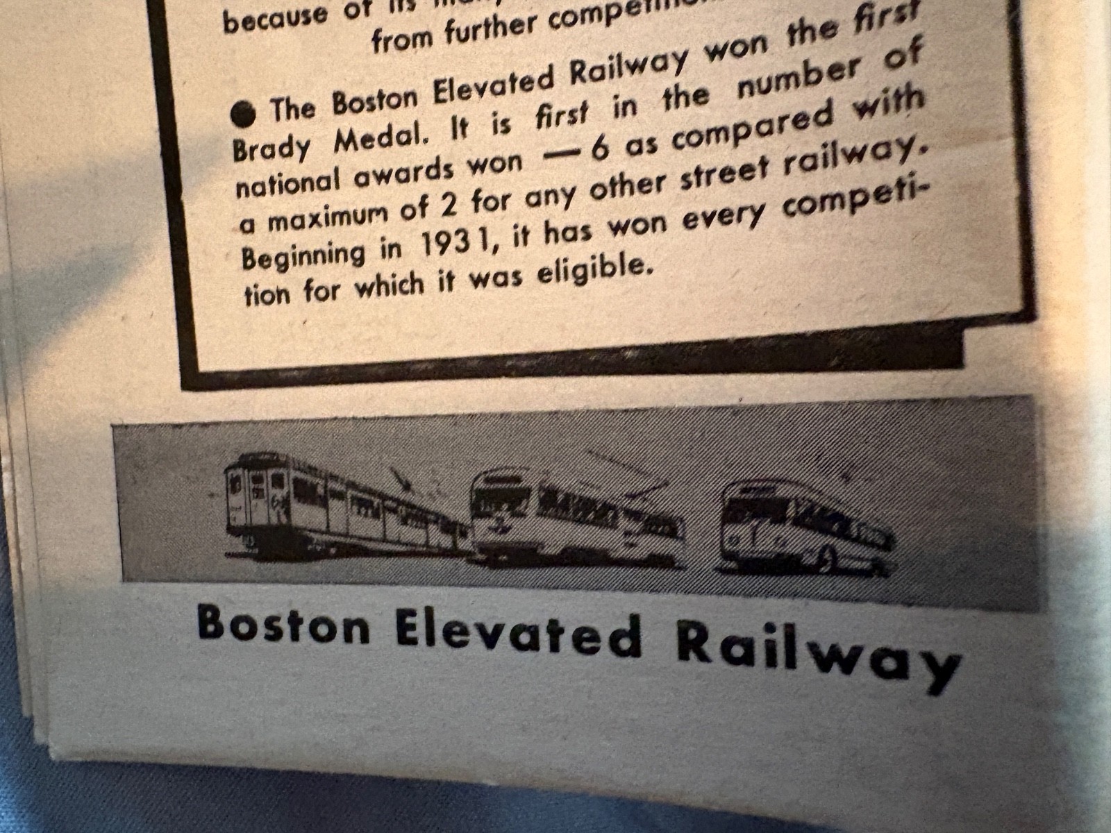 Boston Elevated Railway Route Map 6th Edition Transit Foldout & Travel Info book