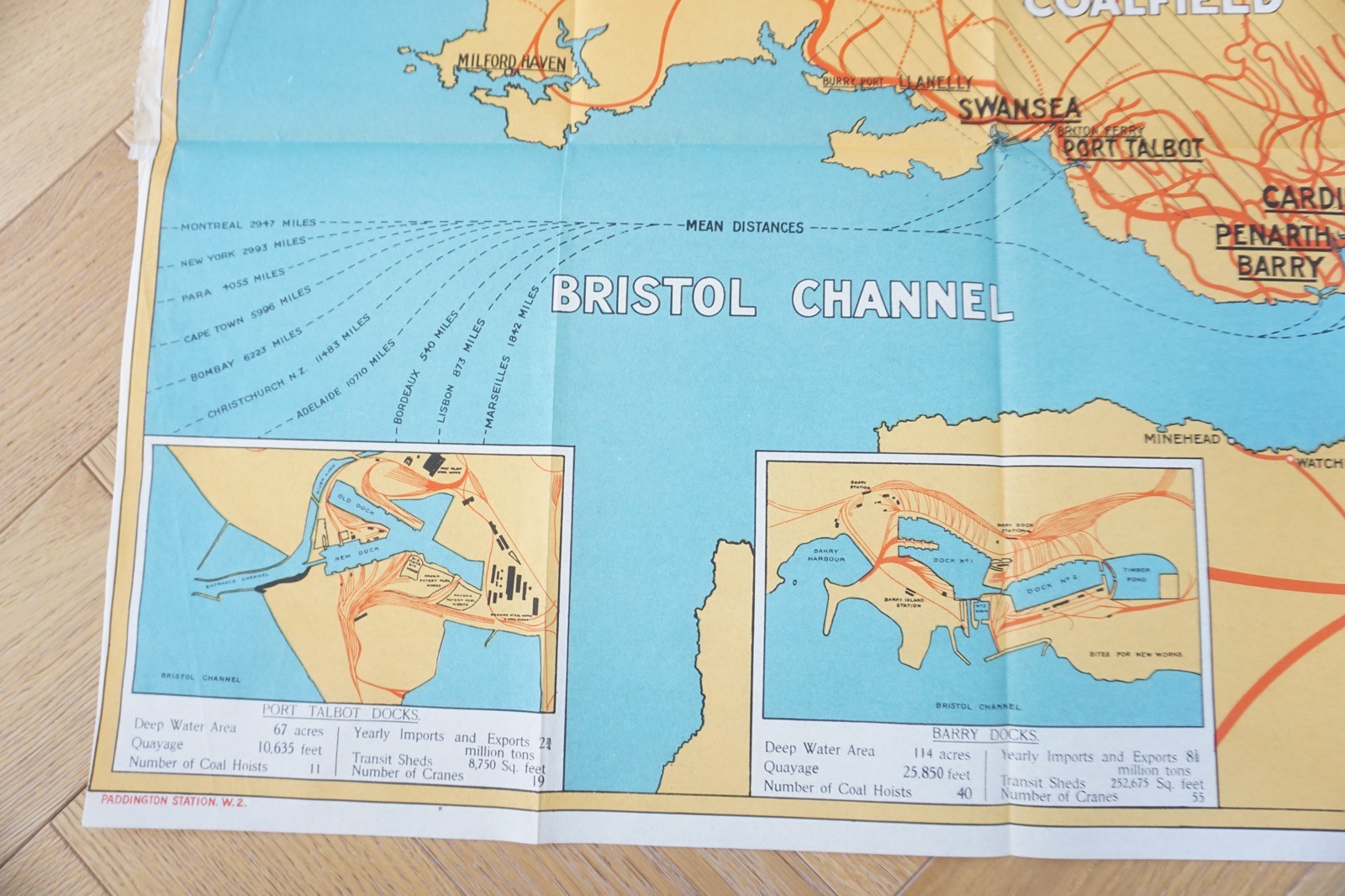 1932 GWR The South Wales Seaboard Harbour & Docks Railway Map