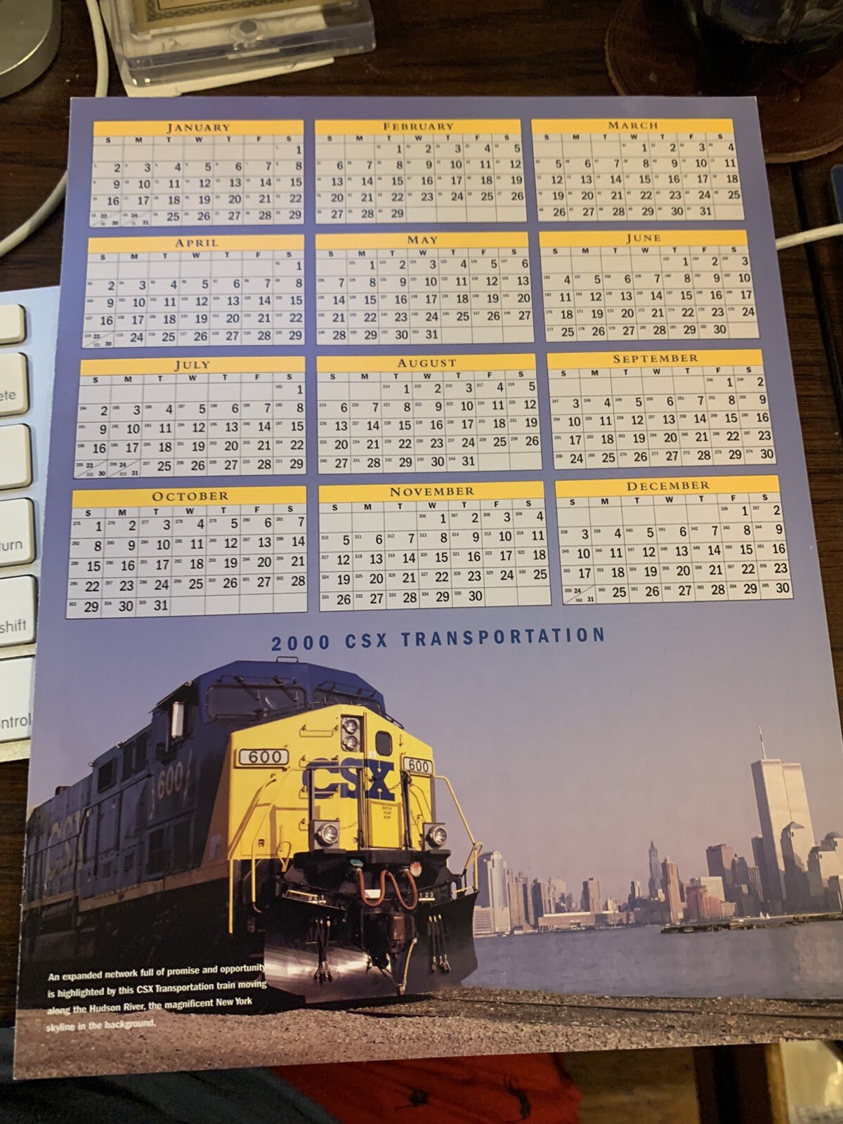 CSX Transportation Railroad Calendar Double Sided 1999 and 2000 – Near Mint/Mint