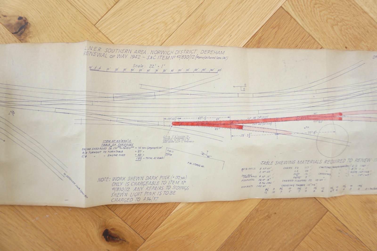 1942 LNER Dereham Norwich Railway Track Plan Map