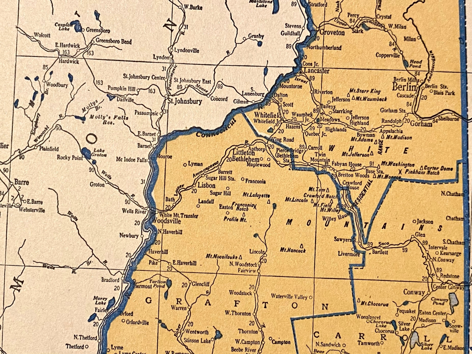 NEVADA & NEW HAMPSHIRE c 1935 County & Railroad Maps. Hammond & Co. 9×12″