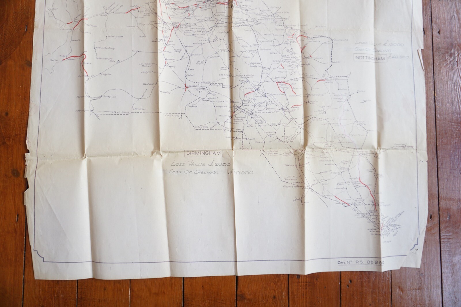London Midland Region TC & TE Division Railway Large Map