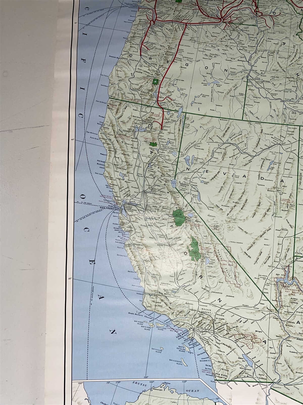 5 foot 1971 Burlington Northern Pacific Railroad Map System