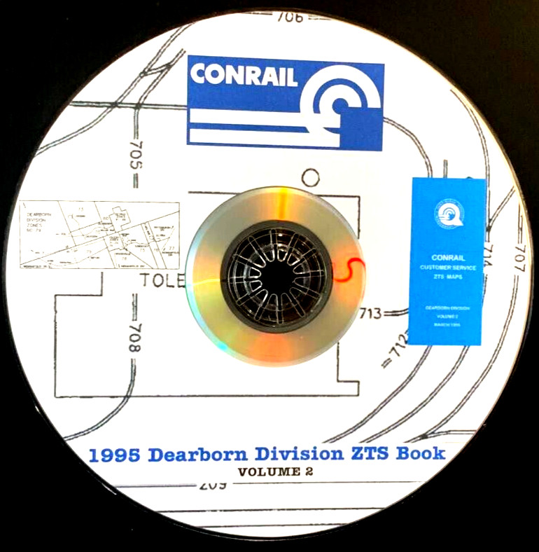 Conrail 1995 Dearborn Div Volume 2 Zone-Track-Spot “ZTS” Maps PDF Pages on DVD