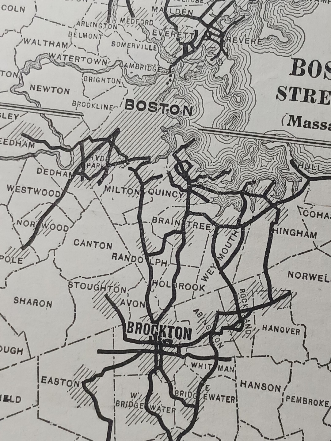 1905 Map BOSTON NORTHERN & OLD COLONY STREET RAILWAY COMPANY Massachusetts