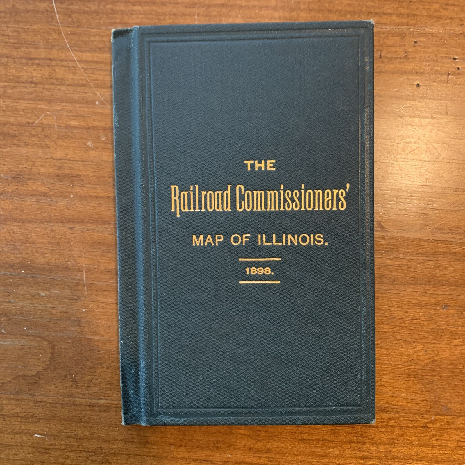 1898 Railroad Commissioners’ Map of Illinois / Chicago. 32″ x 20 1/2″.