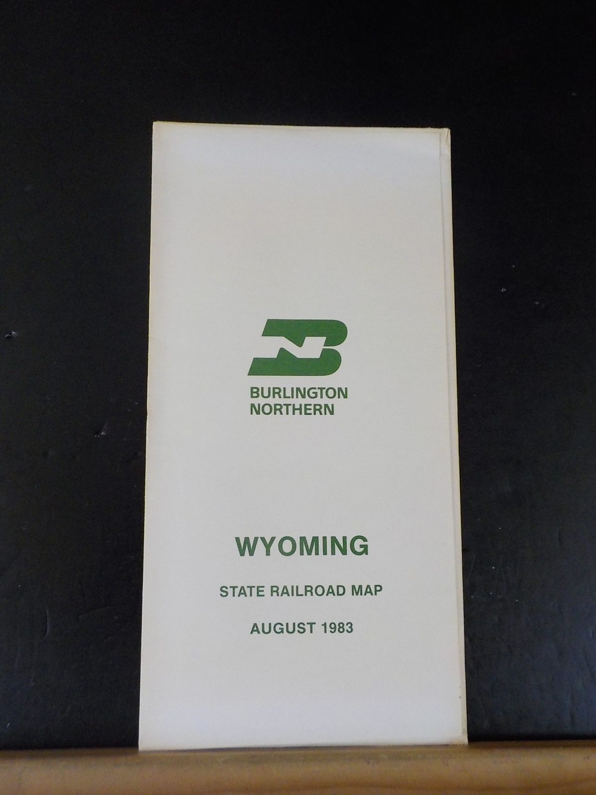 Map Burlington Northern Wyoming State Railroad Map 1983 August