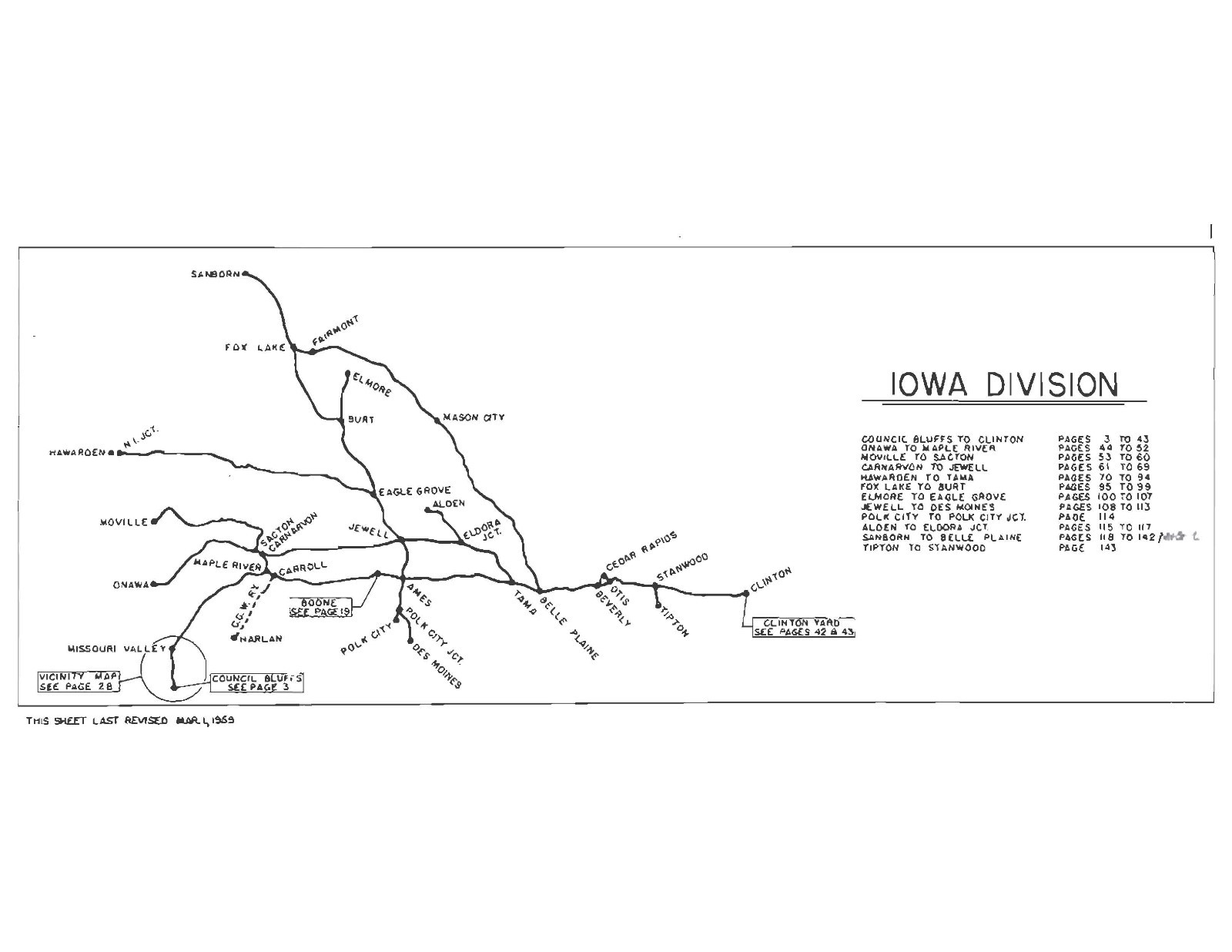 Chicago & Northwestern RR 1959 Iowa Division Track Chart PDF Pages on DVD