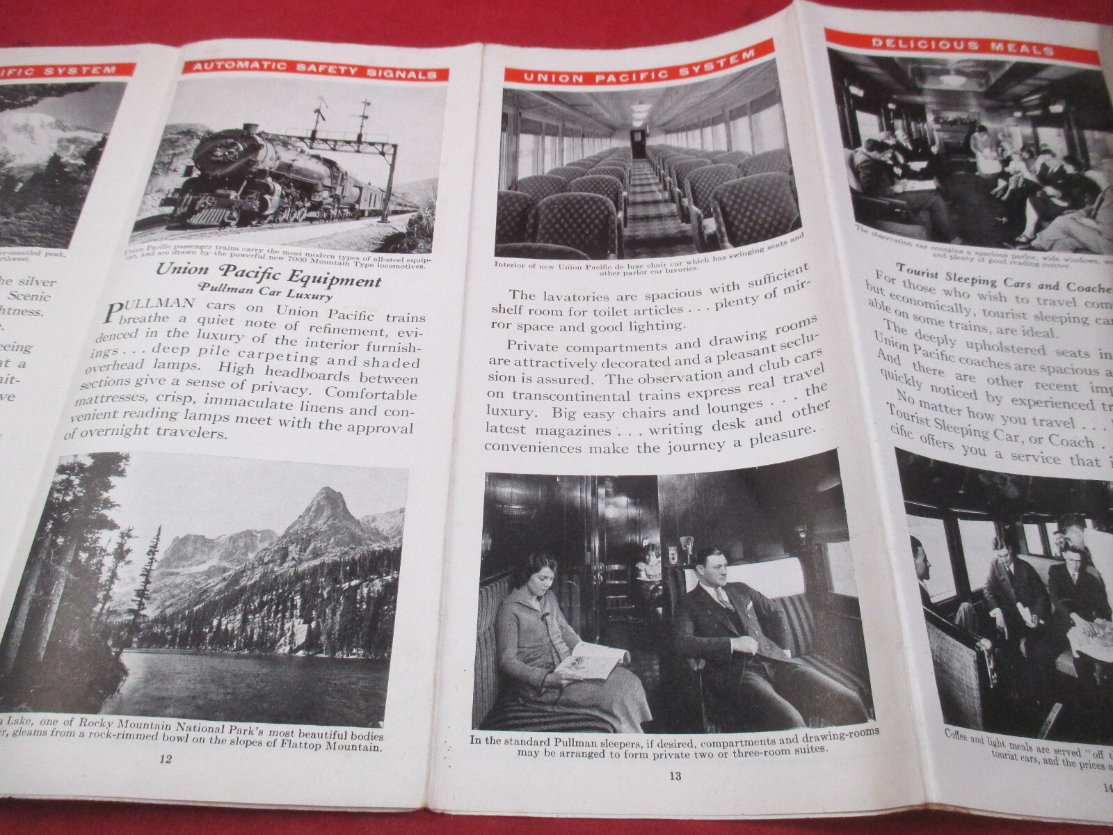 Large 1930 Union Pacific Railroad Route Map of the Union States w/ Photos