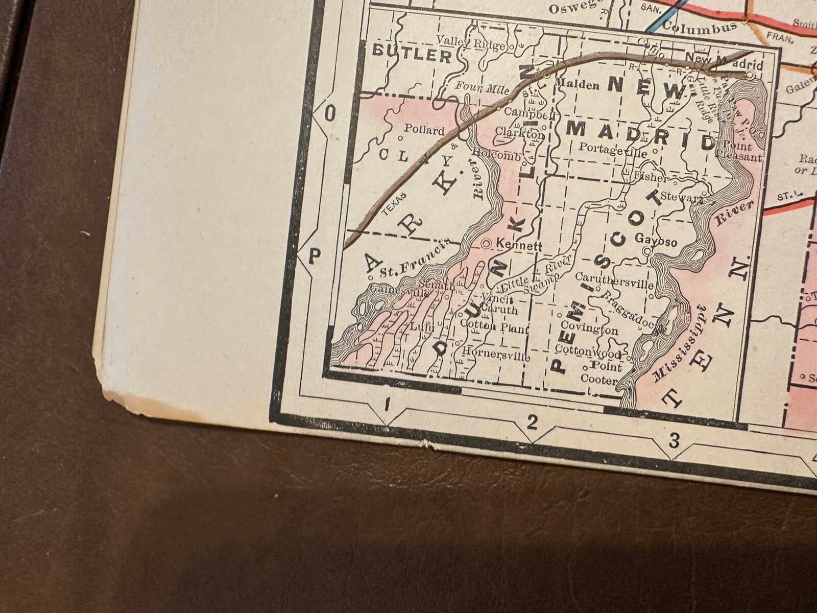 Antique, Original Railroad Map of Missouri, A.A. Grant, 1887